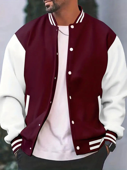 Stylische und klassische Bomberjacke mit Druckknöpfen für Herren