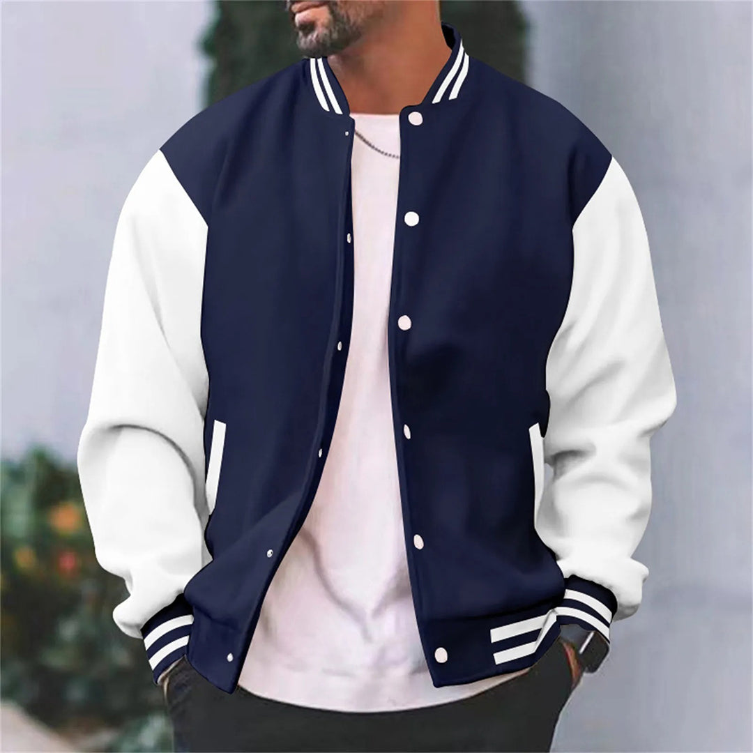 Stylische und klassische Bomberjacke mit Druckknöpfen für Herren