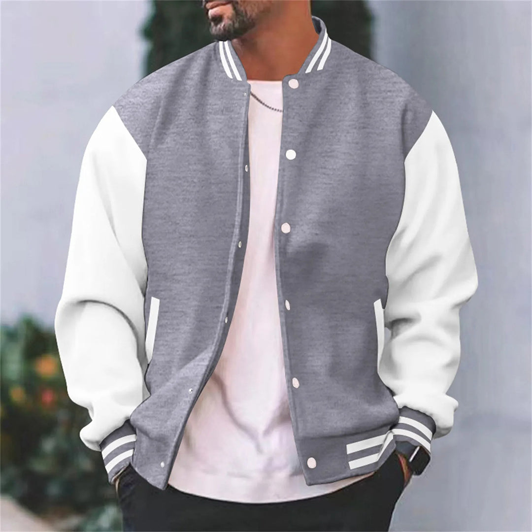 Stylische und klassische Bomberjacke mit Druckknöpfen für Herren