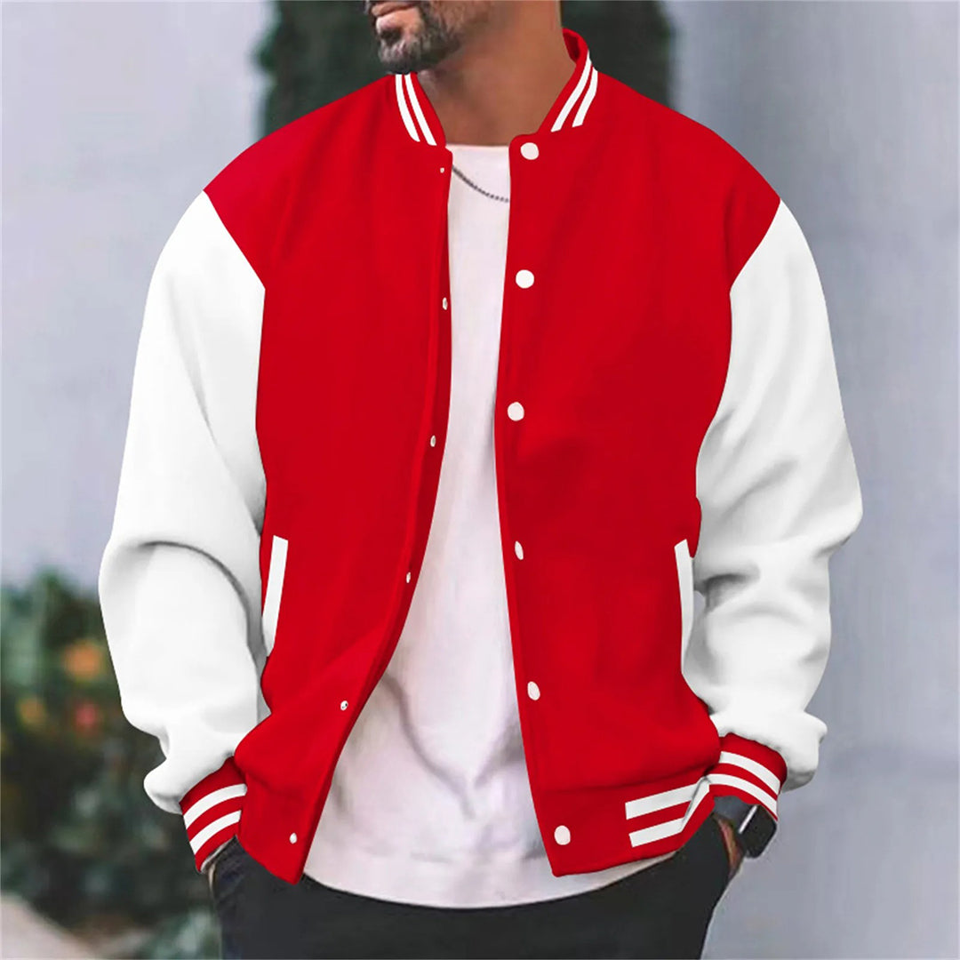 Stylische und klassische Bomberjacke mit Druckknöpfen für Herren