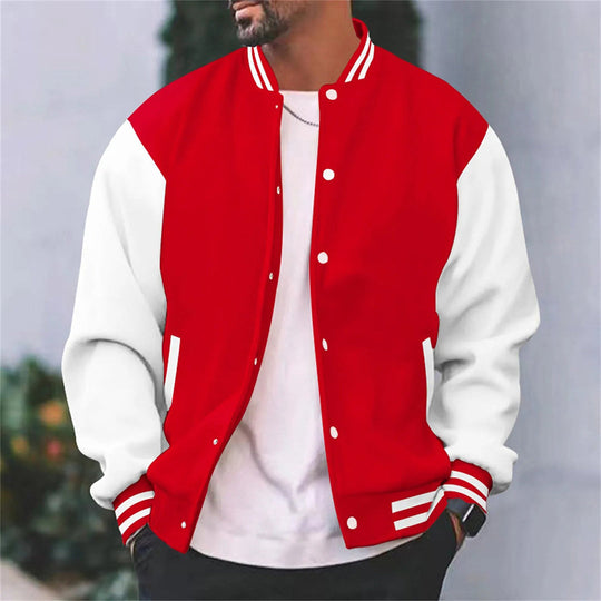 Stylische und klassische Bomberjacke mit Druckknöpfen für Herren