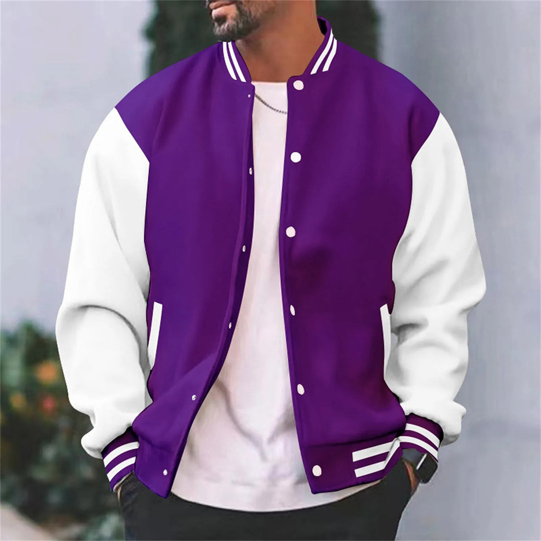 Stylische und klassische Bomberjacke mit Druckknöpfen für Herren