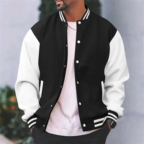 Stylische und klassische Bomberjacke mit Druckknöpfen für Herren