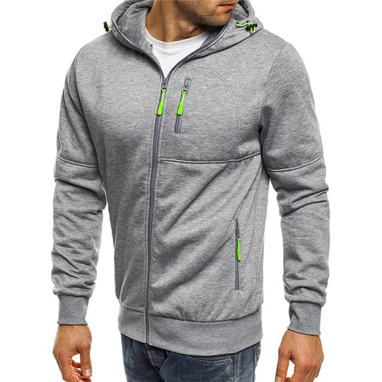 Herren Sweatshirt mit Kapuze Und Reißverschluss