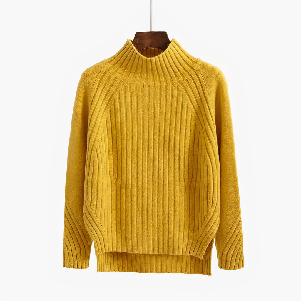 Rippstrick hochabschließender Pullover