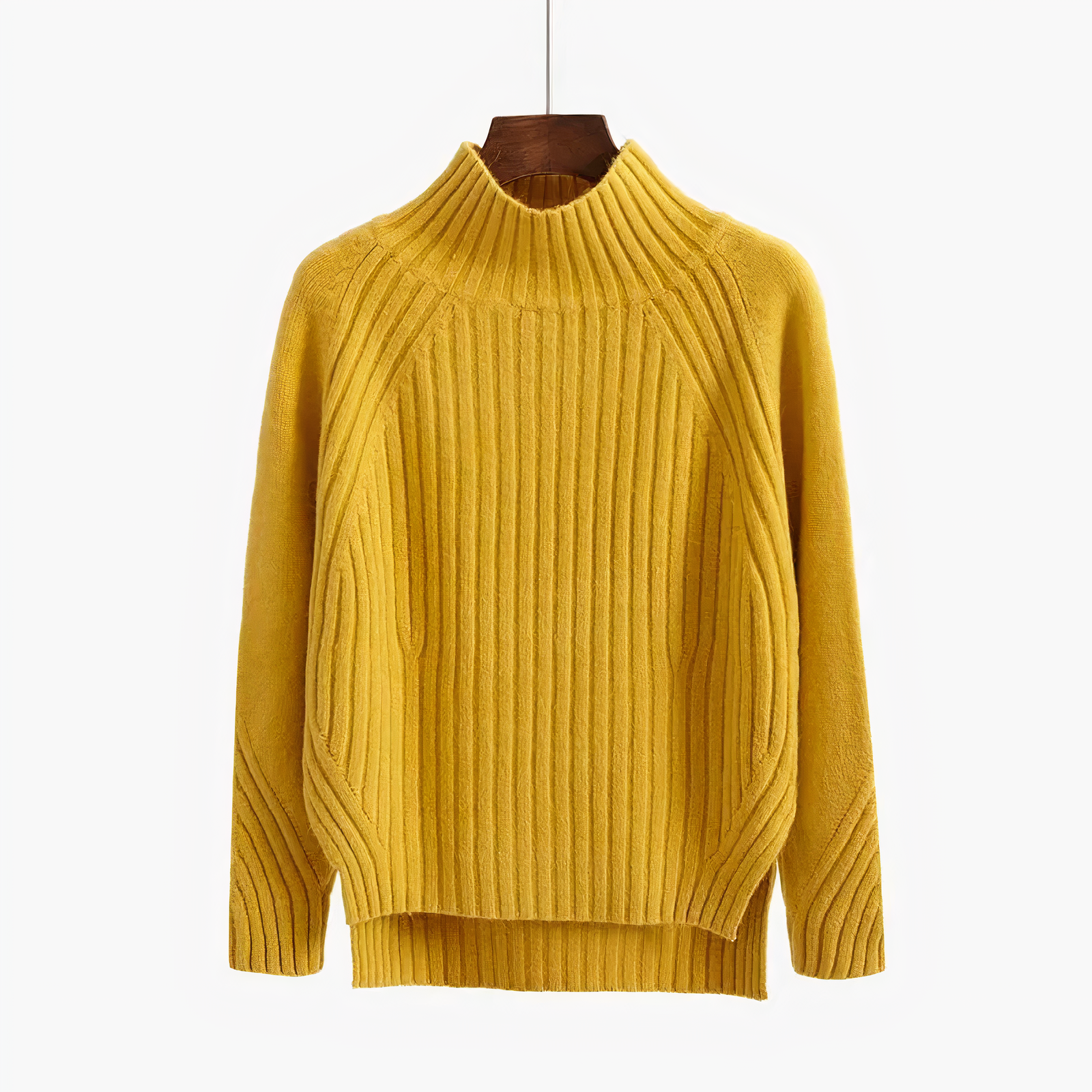 Rippstrick hochabschließender Pullover