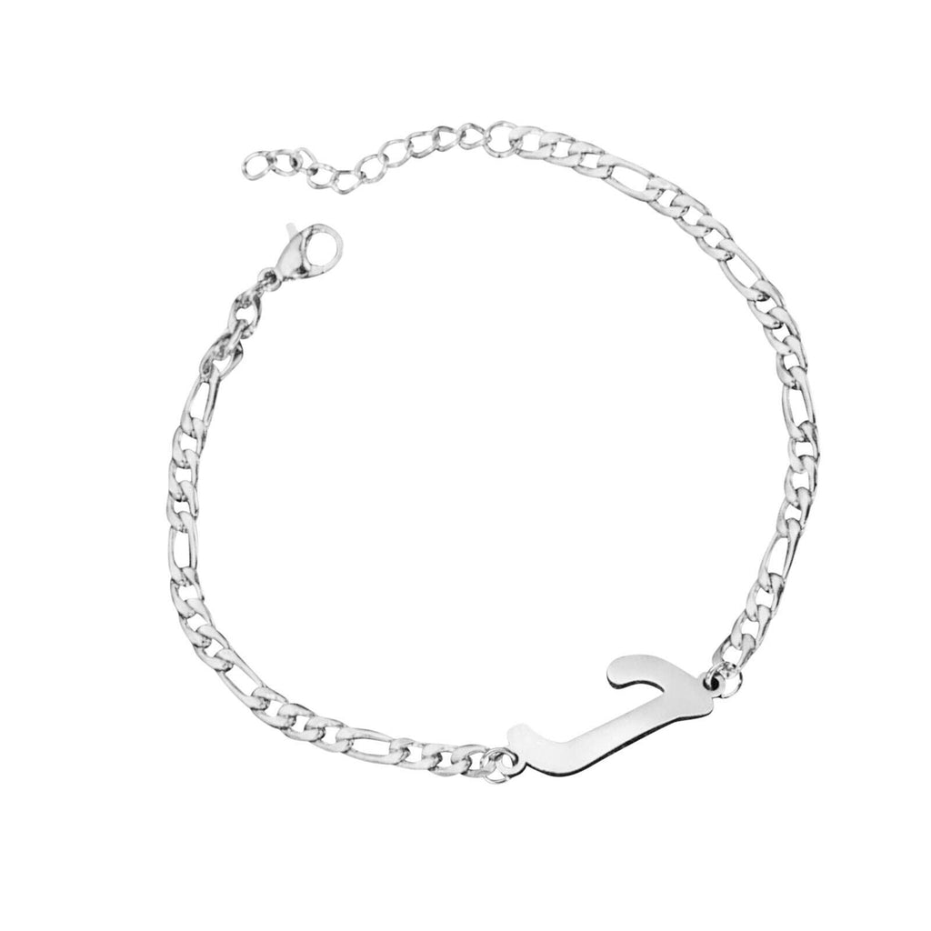 Damen Mädchen Silber Edelstahl Titan Einzelbuchstaben Initialen Armbänder | Shop Nory