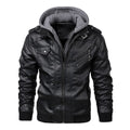 Herren Lederjacke mit Kapuze