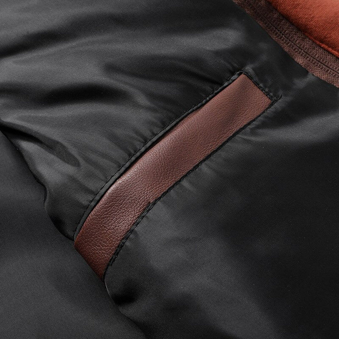 Herren Lederjacke mit Kapuze