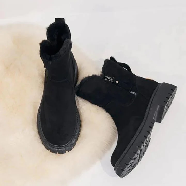 Bequeme Damen Stiefeletten mit Fellfutter