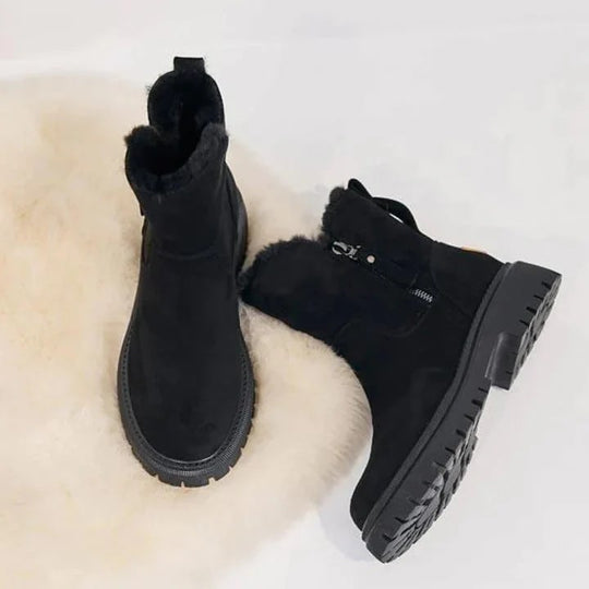 Bequeme Damen Stiefeletten mit Fellfutter
