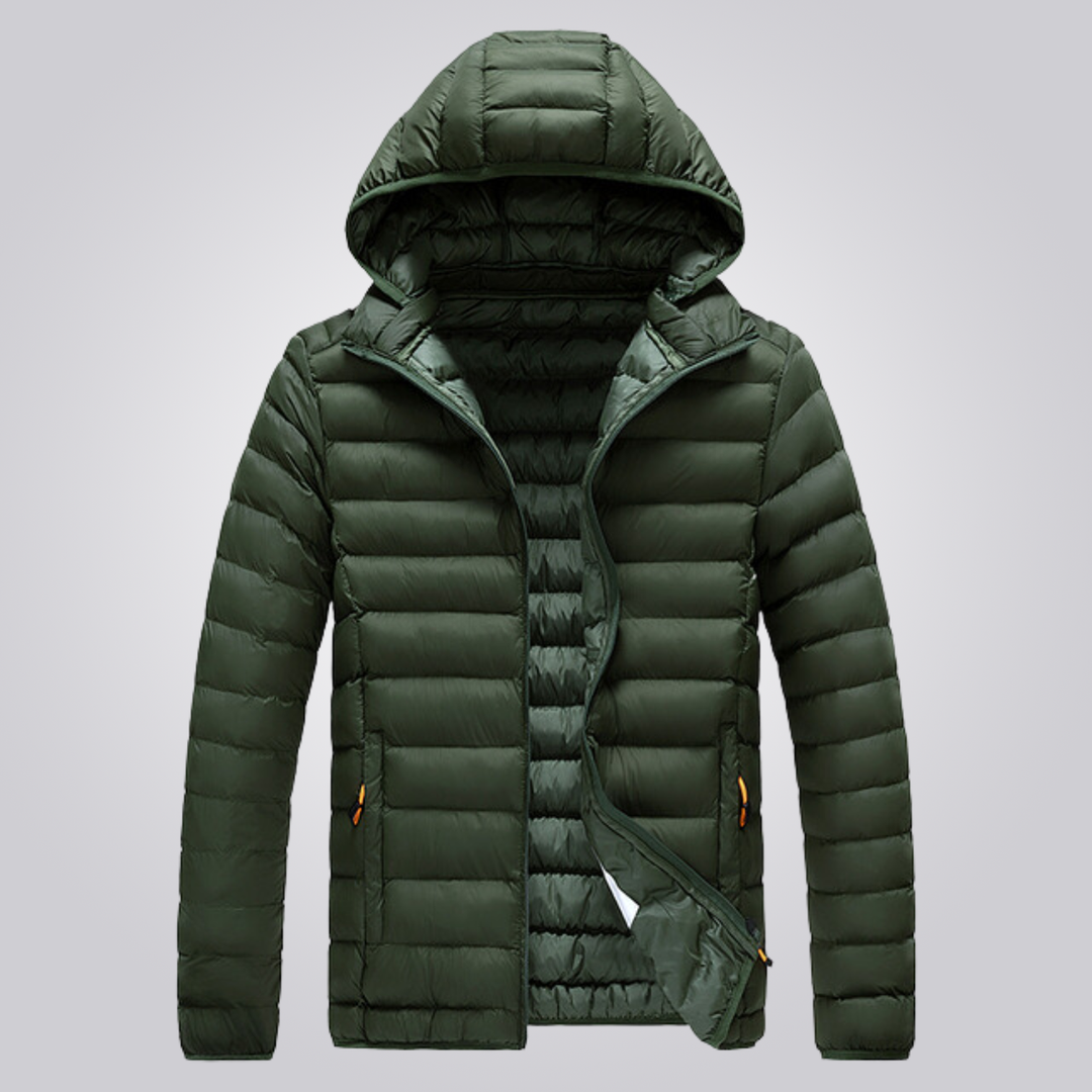 Wattierte Jacke mit abnehmbarer Kapuze