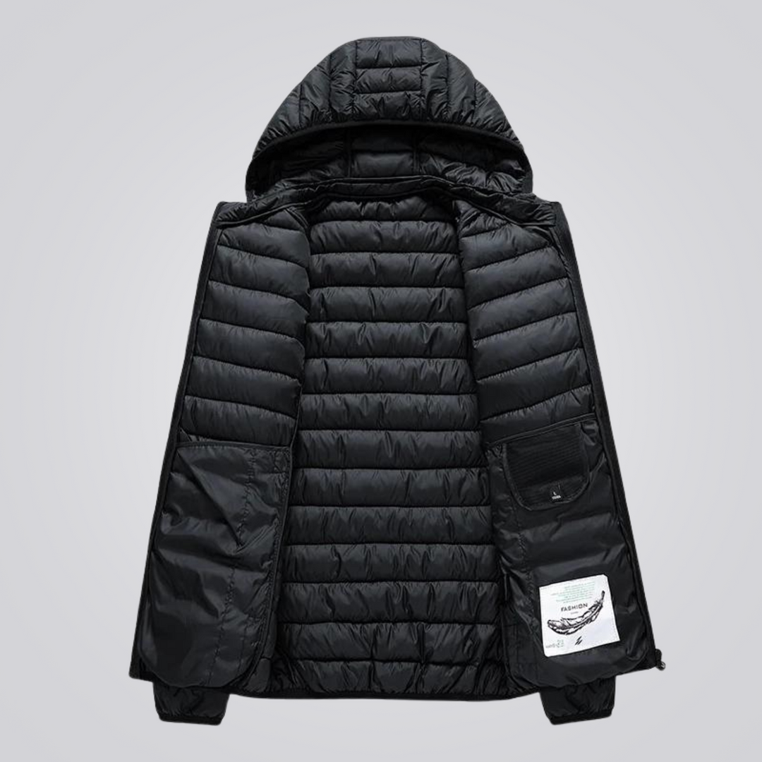 Wattierte Jacke mit abnehmbarer Kapuze