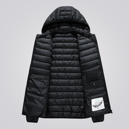 Wattierte Jacke mit abnehmbarer Kapuze