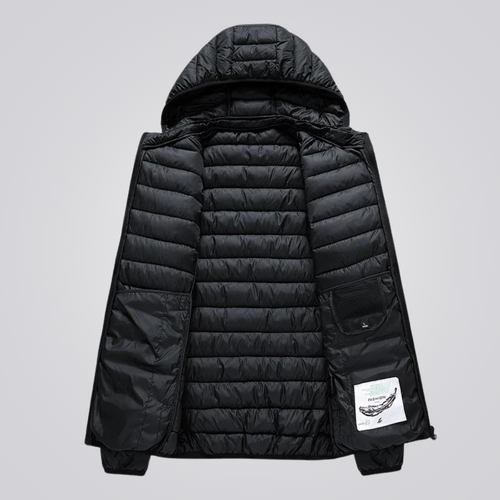 Wattierte Jacke mit abnehmbarer Kapuze