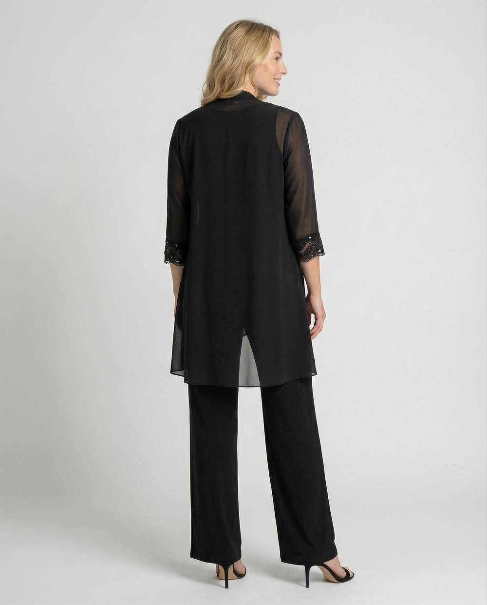 ShopNory | Damen Dreiteiler Mit Transparenter Jacke Und Hose