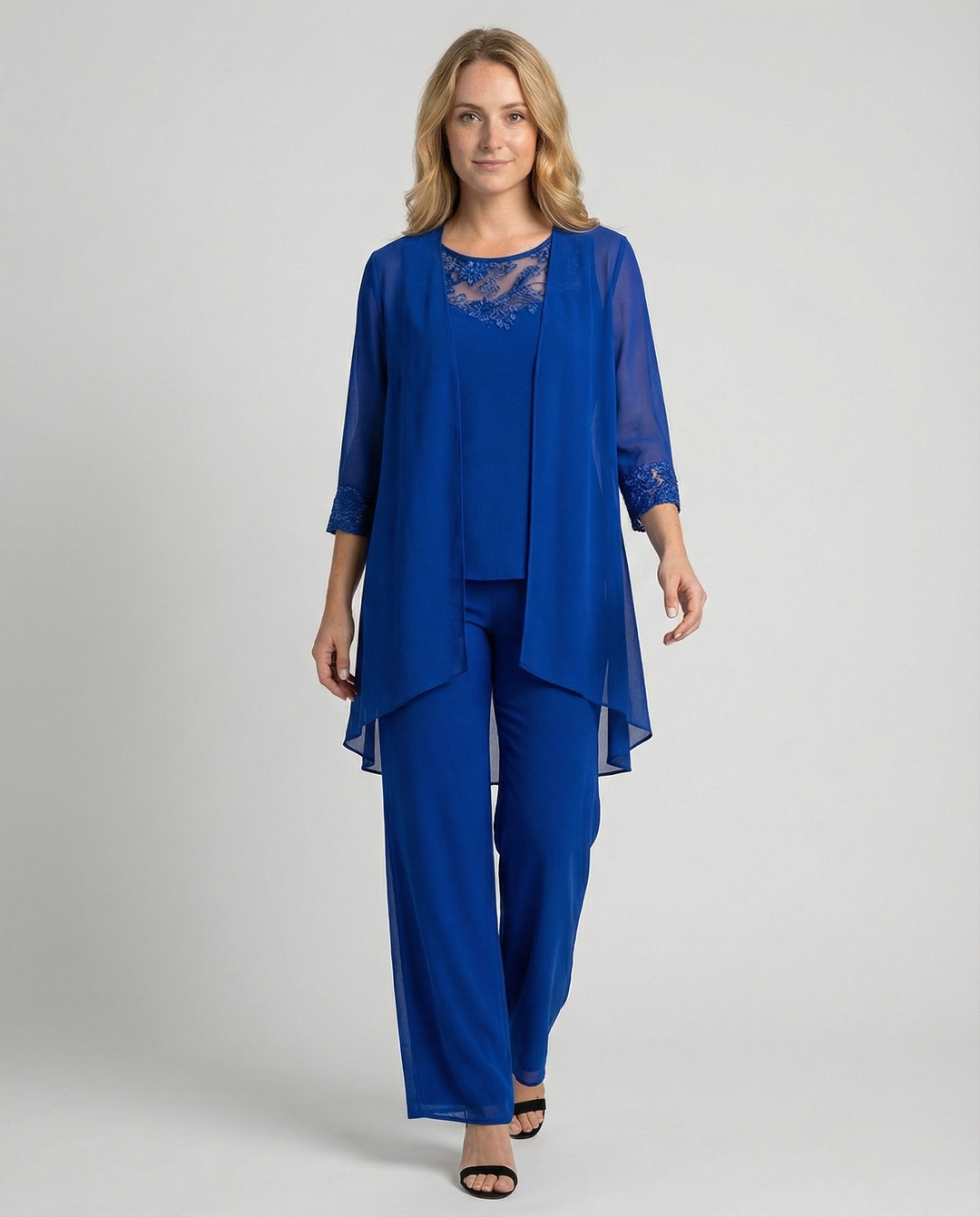ShopNory | Damen Dreiteiler Mit Transparenter Jacke Und Hose