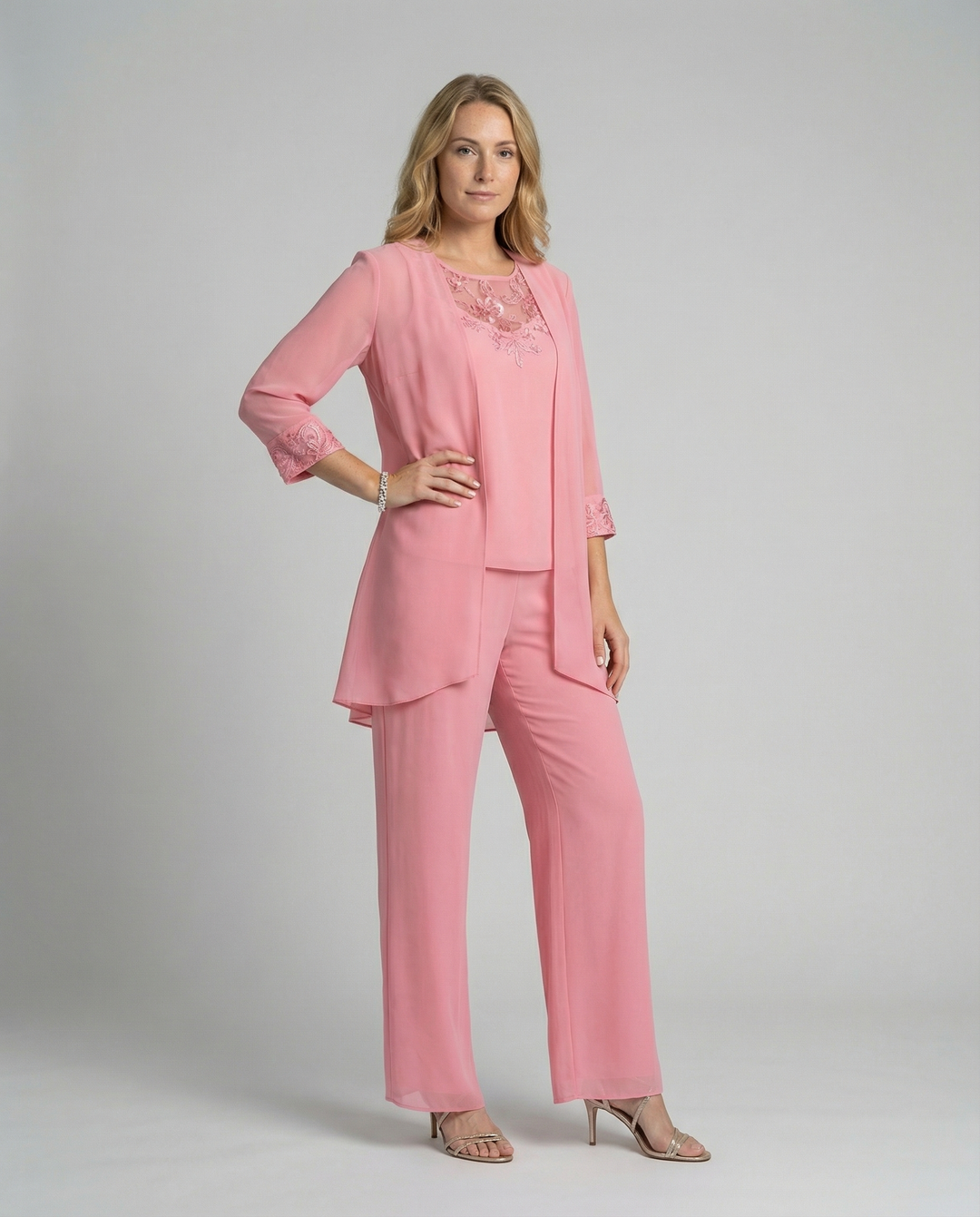 ShopNory | Damen Dreiteiler Mit Transparenter Jacke Und Hose