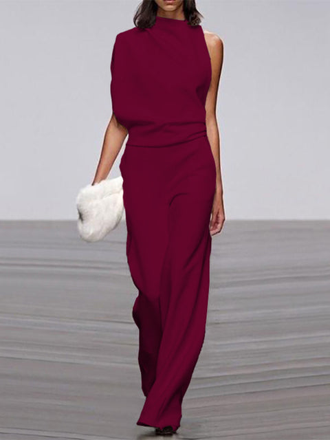 Eleganter Jumpsuit mit Rundhalsausschnitt für Alltag & Besondere Anlässe | ShopNory