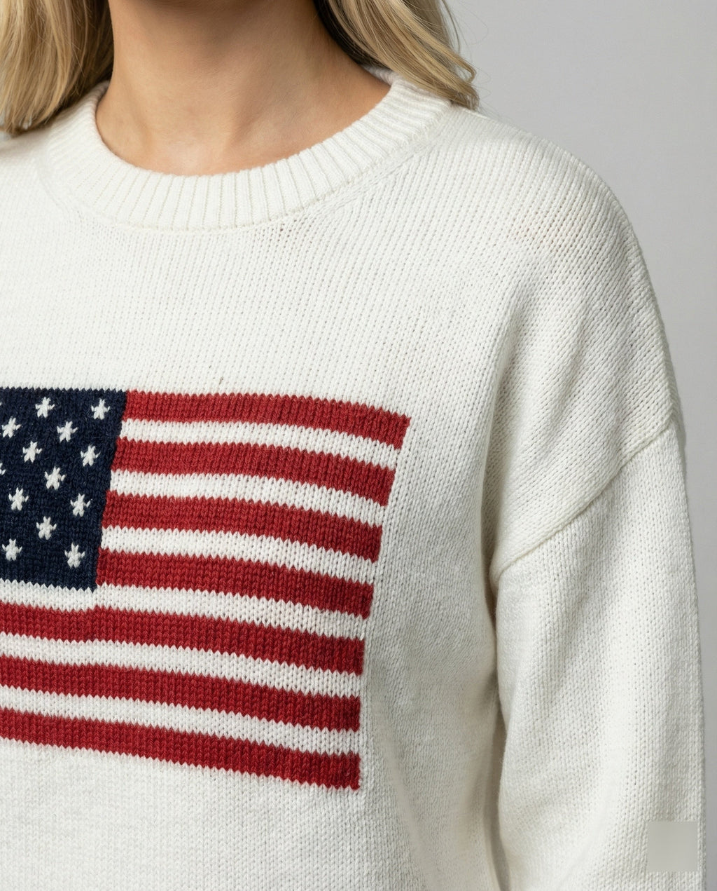 Amerikanische Flagge Rundhalsausschnitt Pullover