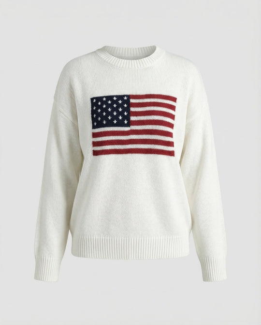 Amerikanische Flagge Rundhalsausschnitt Pullover