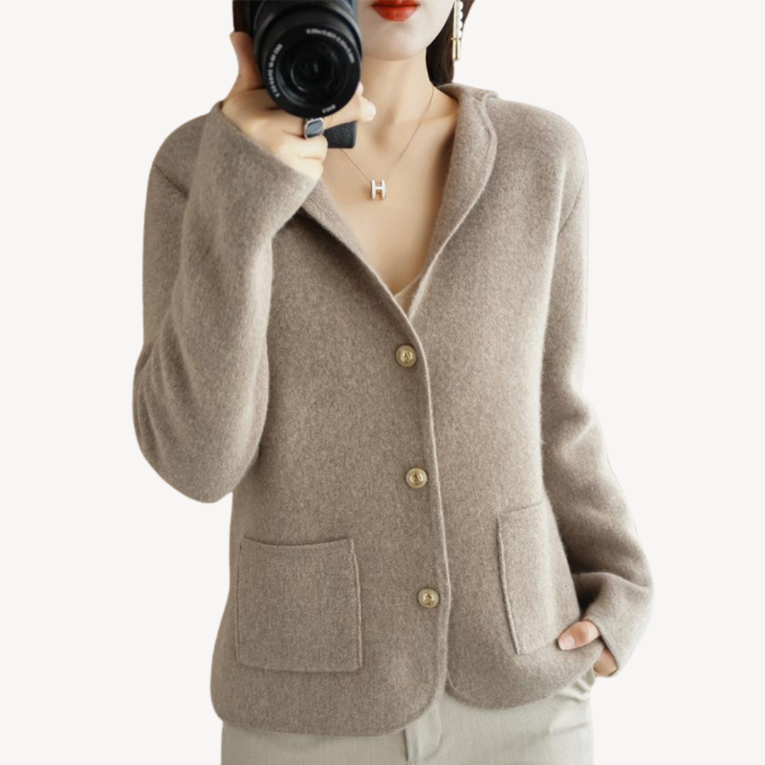 Damen Wollcardigan mit Knöpfen
