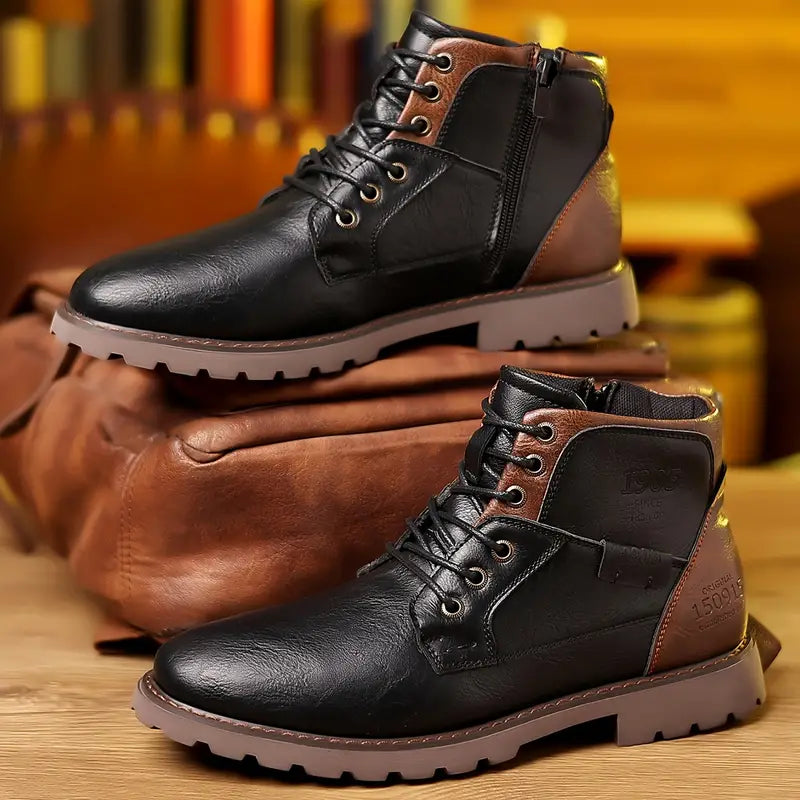 Lederstiefel mit Reißverschlüssen