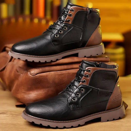 Lederstiefel mit Reißverschlüssen