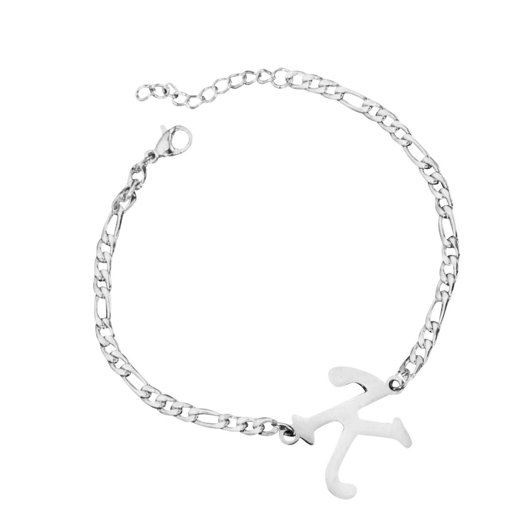 Damen Mädchen Silber Edelstahl Titan Einzelbuchstaben Initialen Armbänder | Shop Nory
