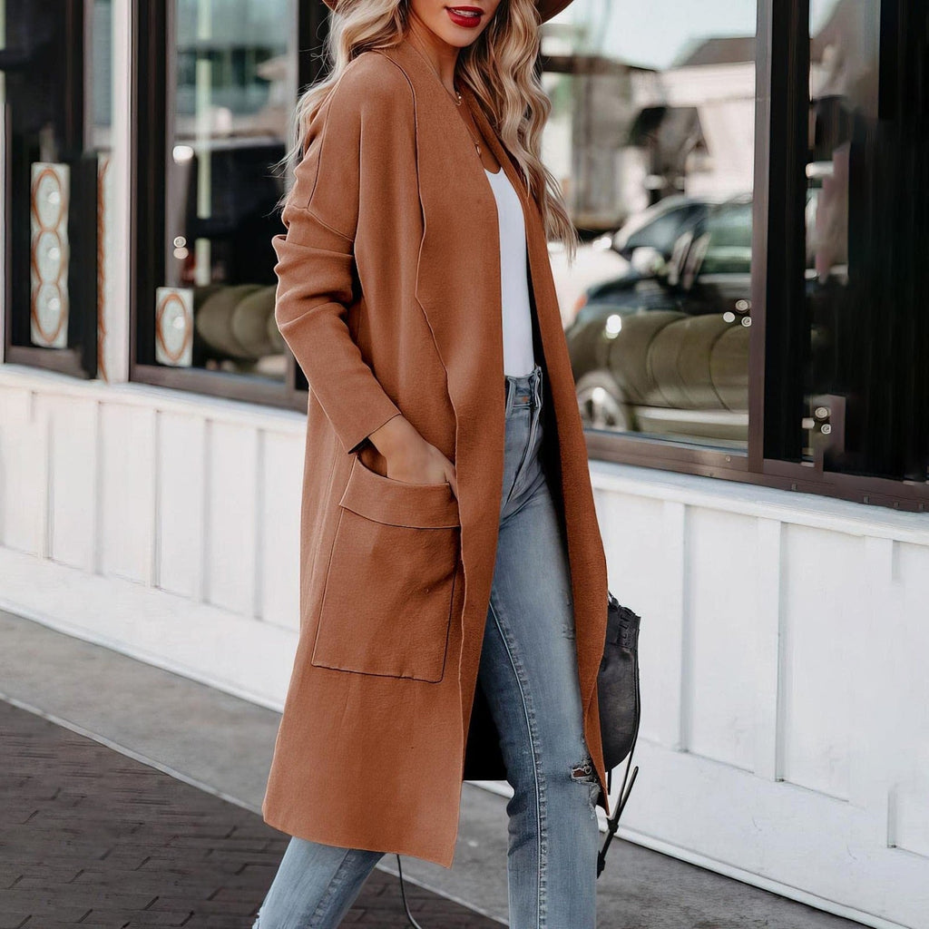Eleganter Strick Winter Wildledermantel