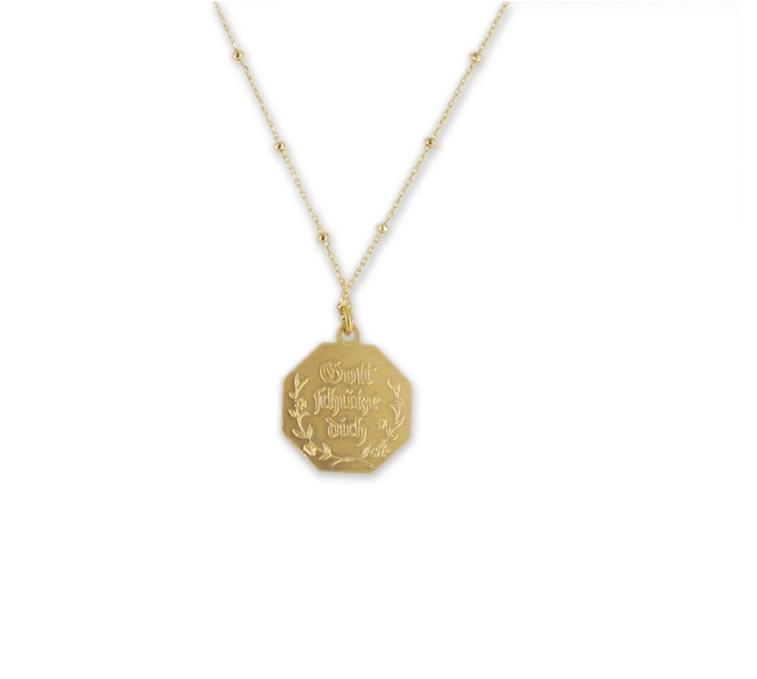 Kette mit Anhänger Christophorus Vergoldet, der heilige Christophorus Kette | Shop Nory
