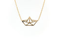 Kette mit Origami Papierschiff - 16 Karat vergoldet | Shop Nory