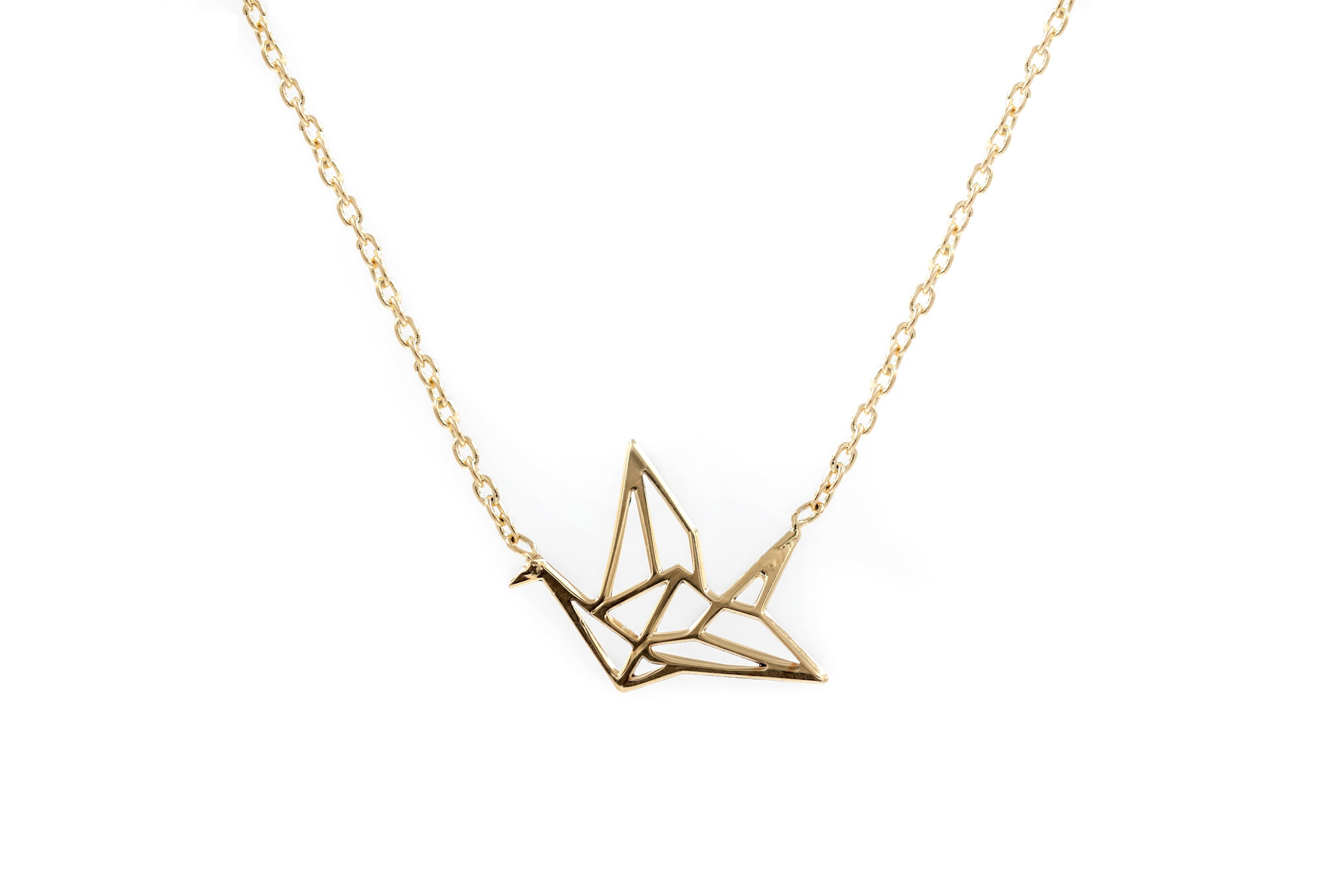 Kette mit Anhänger Vogel Vergoldet - Origami Halskette | Shop Nory