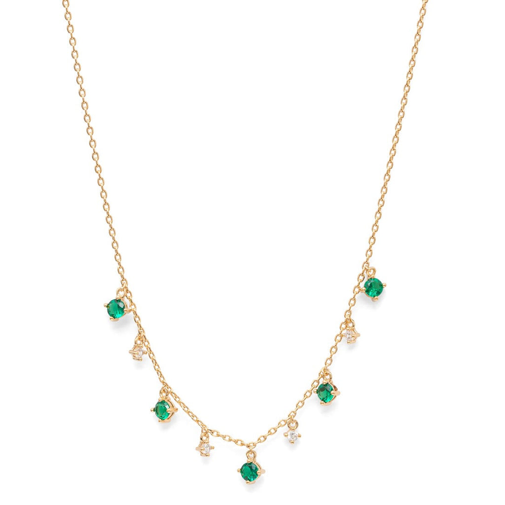 Kette Mit 9 Zirkonia-Steinchen - 18K vergoldet | Shop Nory
