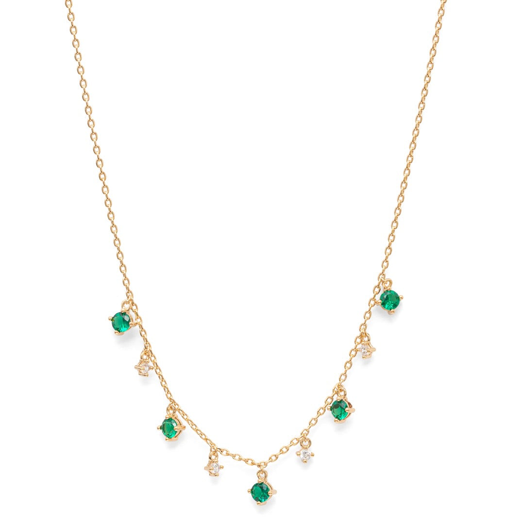 Kette Mit 9 Zirkonia-Steinchen - 18K vergoldet | Shop Nory