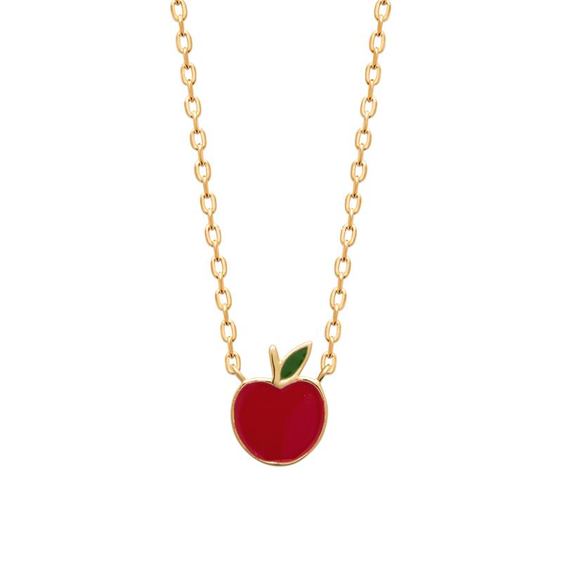 Vergoldete Kette mit rotem Apfel-Anhänger – Elegantes Schmuckstück für jeden Anlass | Shop Nory