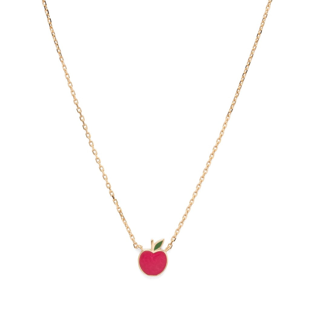 Vergoldete Kette mit rotem Apfel-Anhänger – Elegantes Schmuckstück für jeden Anlass | Shop Nory