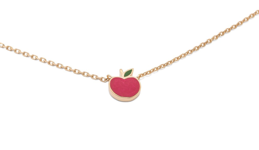 Vergoldete Kette mit rotem Apfel-Anhänger – Elegantes Schmuckstück für jeden Anlass | Shop Nory
