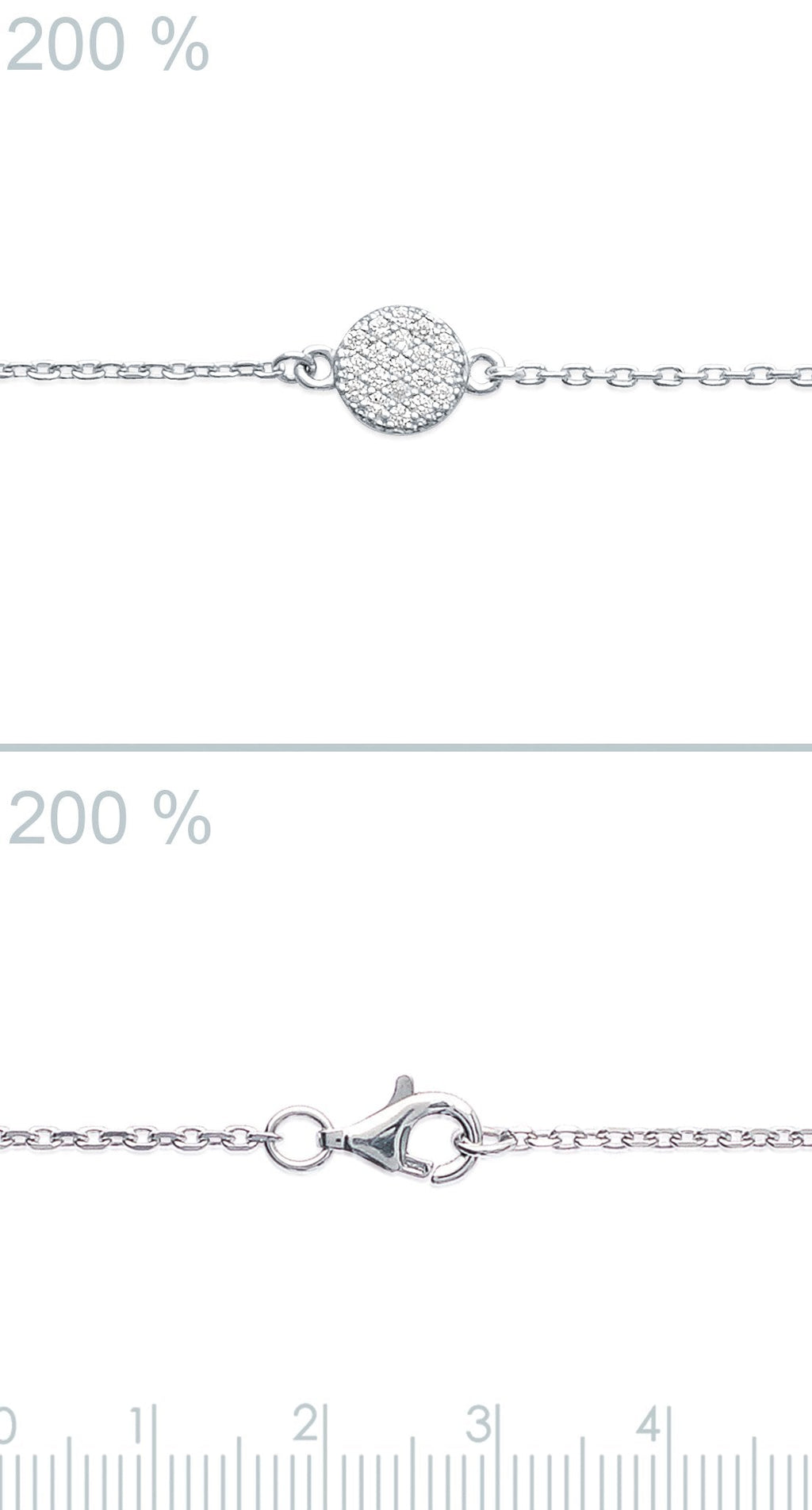 Kreiskette Plättchen mit Zirkonia aus Silber | Shop Nory