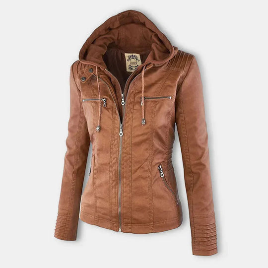 Stilvolle Motorradjacke mit Kapuze
