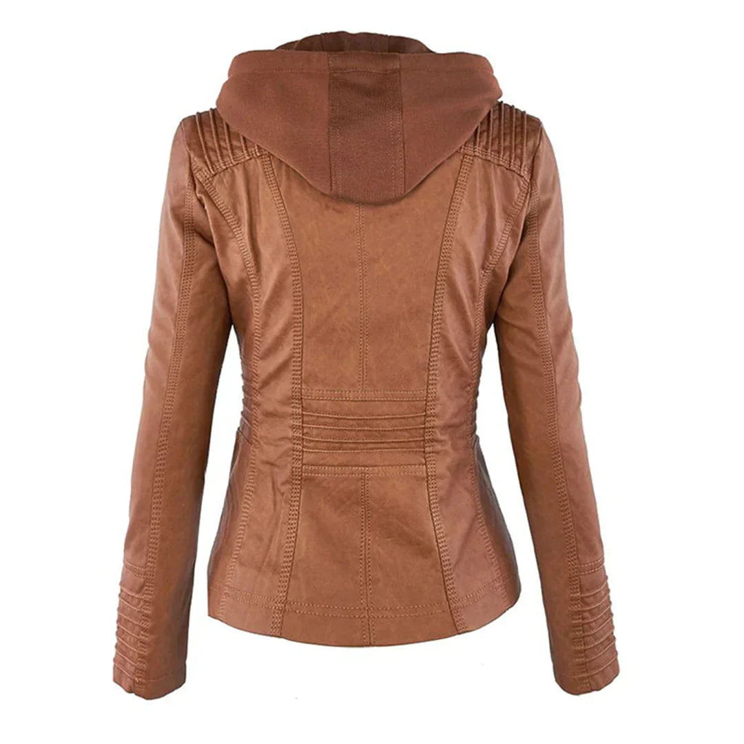 Stilvolle Motorradjacke mit Kapuze