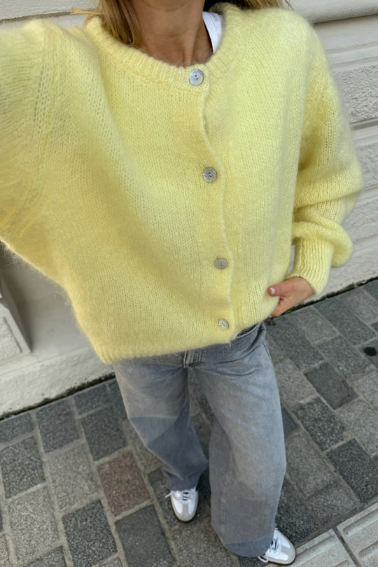 Damen Klassischer Strickcardigan mit Knöpfen und langen Ärmeln