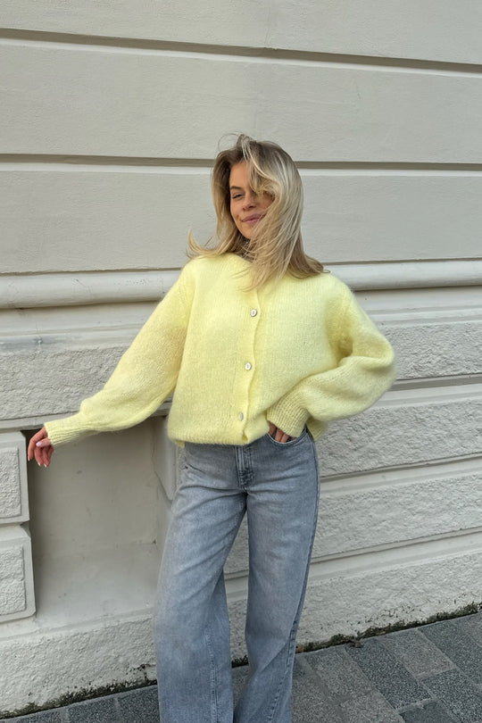Damen Klassischer Strickcardigan mit Knöpfen und langen Ärmeln
