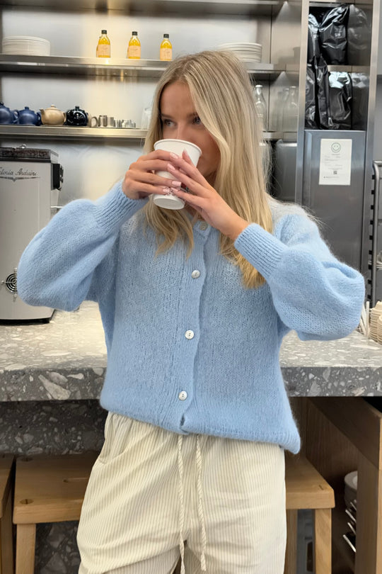 Damen Klassischer Strickcardigan mit Knöpfen und langen Ärmeln