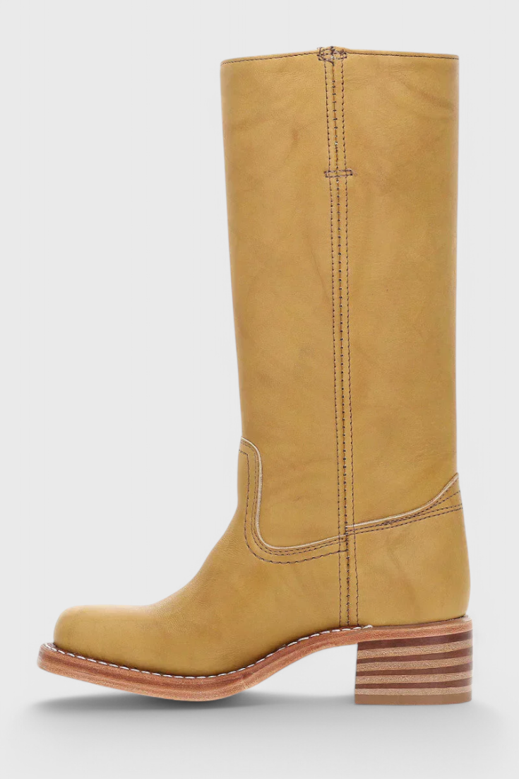 Knielange Stiefel - Damen Weite Wade Stiefel mit Blockabsatz
