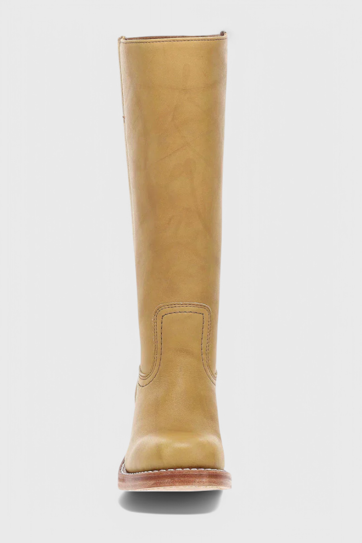 Knielange Stiefel - Damen Weite Wade Stiefel mit Blockabsatz