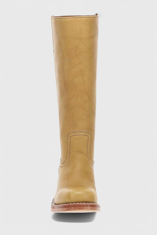 Knielange Stiefel - Damen Weite Wade Stiefel mit Blockabsatz