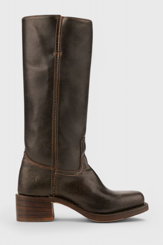 Knielange Stiefel - Damen Weite Wade Stiefel mit Blockabsatz