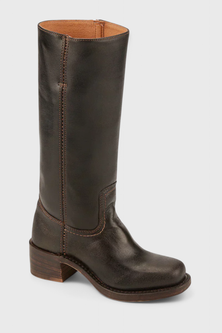 Knielange Stiefel - Damen Weite Wade Stiefel mit Blockabsatz