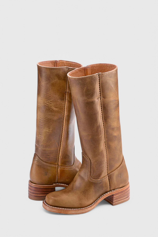Knielange Stiefel - Damen Weite Wade Stiefel mit Blockabsatz